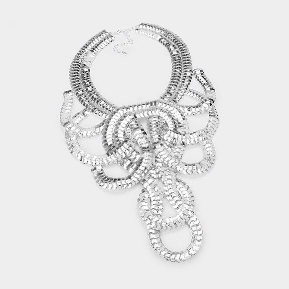 Silver Link Chain Necklace Set - Picture 2 of 2